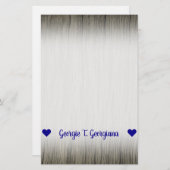 カスタマイズ可能な名前; 素朴でフェイクな木製の一見パターン 便箋 (正面/裏面)