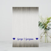 カスタマイズ可能な名前; 素朴でフェイクな木製の一見パターン 便箋 (スタンド正面)