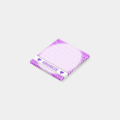 カスタマイズ可能な名前-紫のドット/円のパターン ポストイット (アングル)