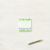 カスタマイズ可能な名前;緑の線パターンのバースト ポストイット (デスク上)