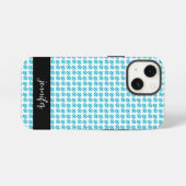 カスタマイズ可能な名前 青いパール柄 iPhoneケース (裏面横)