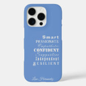 カスタマイズ可能な名前、青の特徴（白） Case-Mate iPhoneケース (裏面)