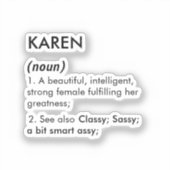 カスタマイズ可能な名前「Karen」の定義 シール (正面)