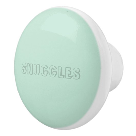 カスタマイズ可能な名前"Snuggles" seafooam mint green セラミックノブ (右)