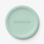 カスタマイズ可能な名前"Snuggles" seafooam mint green ペーパープレート (正面)