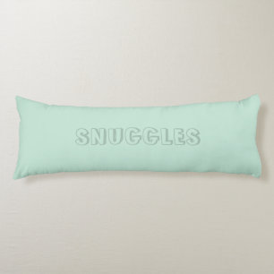 カスタマイズ可能な名前"Snuggles" seafooam mint green ボディピロー