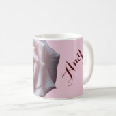カスタマイズ可能な名前Amy かわいらし pink roseフローラboho コーヒーマグカップ (正面右)