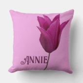 カスタマイズ可能な名前Annie かわいらし pinkフローラミニマル クッション (正面)