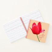 カスタマイズ可能な名前Beth かわいらし red tulipフローラおもしろい ノートブック (内部)