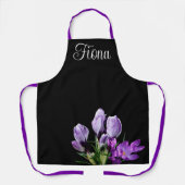 カスタマイズ可能な名前Fiona紫かわいらしのフローラ傾向 エプロン (正面)