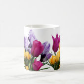 カスタマイズ可能な名前Lauraカラフル春の花 コーヒーマグカップ (中央)