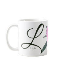 カスタマイズ可能な名前Lizzie かわいらし pink Lモノグラム