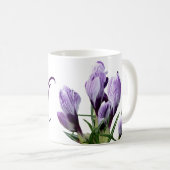 カスタマイズ可能な名前Margaret purple ガーリーフローラ コーヒーマグカップ (正面右)