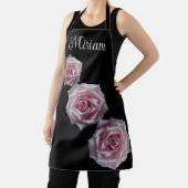 カスタマイズ可能な名前Miriam かわいらし pink rosesフローラ エプロン (インサイチュ)