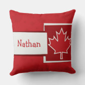 カスタマイズ可能な名前Patriotic Canada Maple Leaf クッション (裏面)