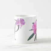 カスタマイズ可能な名前Paulineピンクの花ガーリーboho コーヒーマグカップ (中央)
