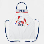 カスタマイズ可能な名前USAフラグテーマアメリカンシェフ エプロン (正面)