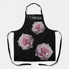 カスタマイズ可能な名前Vanessaかわいらしピンクのローズボー エプロン