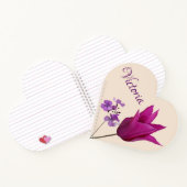 カスタマイズ可能な名前Victoriaかわいらし purple flowers ノートブック (内部)