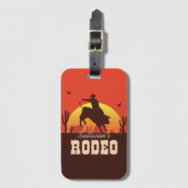 カスタマイズ可能な名前Western Cowboy Bull Rider Rodeo ラゲッジタグ