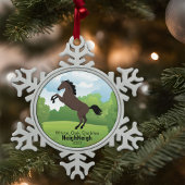 カスタマイズ可能な品種の馬の記念品文字 スノーフレークピューターオーナメント