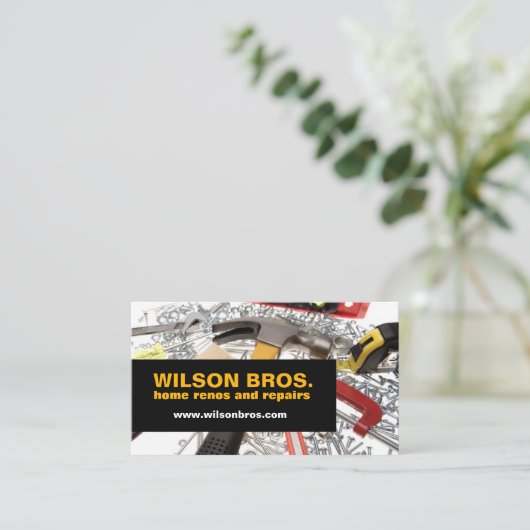 カスタマイズ可能な商人ホーム修理の便利屋 名刺 (スタンド正面)