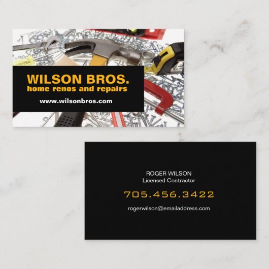 カスタマイズ可能な商人ホーム修理の便利屋 名刺 (正面/裏面)