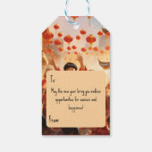 カスタマイズ可能な喜びのランタン中国の：新年 ギフトタグ (裏面)