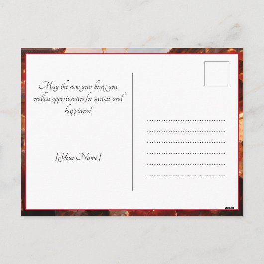 カスタマイズ可能な喜びのランタン中国の：新年 シーズンポストカード (裏面)