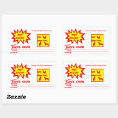 カスタマイズ可能な四角形の緊急ペットの警告 長方形シール (シート)