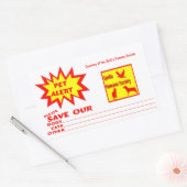 カスタマイズ可能な四角形の緊急ペットの警告 長方形シール (封筒)