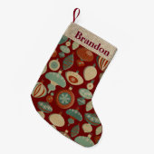 カスタマイズ可能な国の電球クリスマスストッキング スモールクリスマスストッキング (正面 (吊り時))