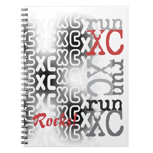 カスタマイズ可能な国走間XCタイポグラフィ ノートブック (正面)