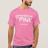 カスタマイズ可能な国際ピンクデー Tシャツ (正面)