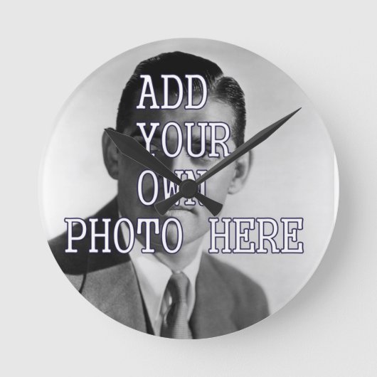 カスタマイズ可能な壁時計 – 独自のイメージを追加 ラウンド壁時計 (正面)