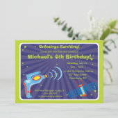 カスタマイズ可能な外国の光線銃 招待状 (スタンド正面)