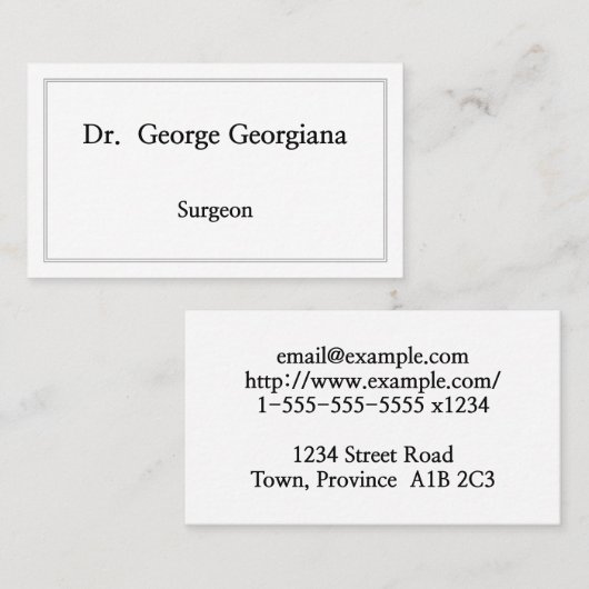 カスタマイズ可能な外科医の名刺 名刺 (正面/裏面)