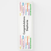 カスタマイズ可能な多くの言語で祝福 横断幕 (縦)