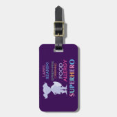 カスタマイズ可能な多数の食物アレルギーのスーパーヒーロー警報 ラゲッジタグ (正面縦)