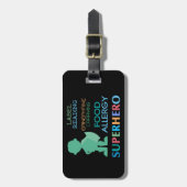 カスタマイズ可能な多数の食物アレルギーのスーパーヒーロー警報 ラゲッジタグ (正面縦)