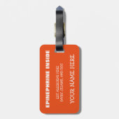 カスタマイズ可能な多数の食物アレルギーのロボット警報 ラゲッジタグ (裏面縦)