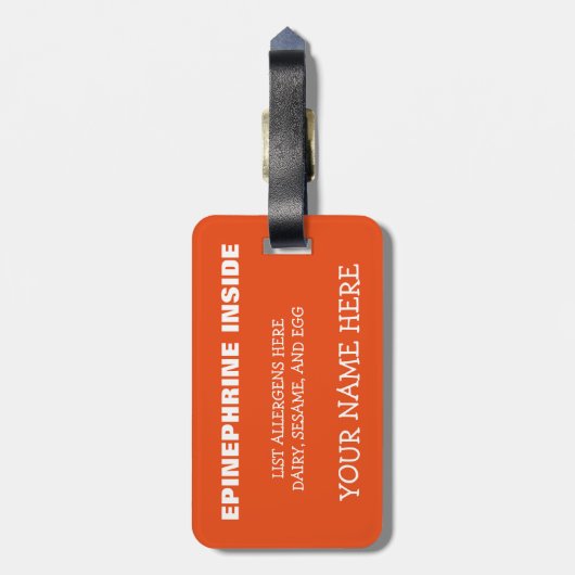 カスタマイズ可能な多数の食物アレルギーのロボット警報 ラゲッジタグ (裏面縦)