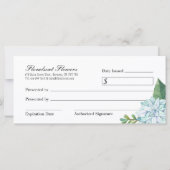 カスタマイズ可能な多糖ギフト証明書 (裏面)