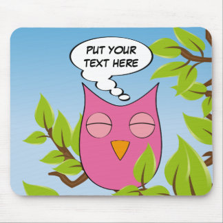 カスタマイズ可能な夢を見るフクロウ-多数色 マウスパッド
