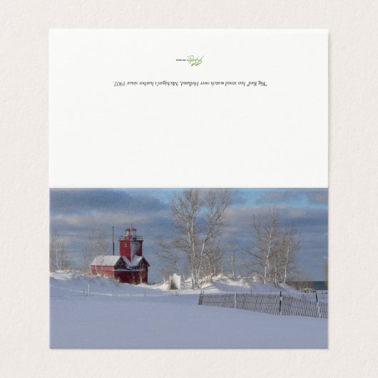 カスタマイズ可能な大きな赤いクリスマスカード (外部フラット)