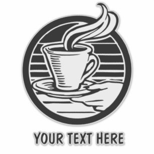 カスタマイズ可能な大きな透明コーヒーロゴのシール シール