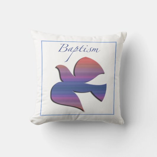 カスタマイズ可能な大人のバプテスマ鳩 クッション (正面)