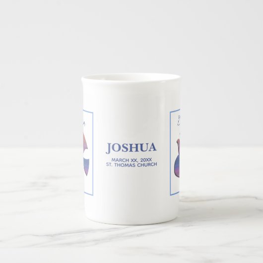 カスタマイズ可能な大人のバプテスマ鳩 ボーンチャイナマグカップ (正面)