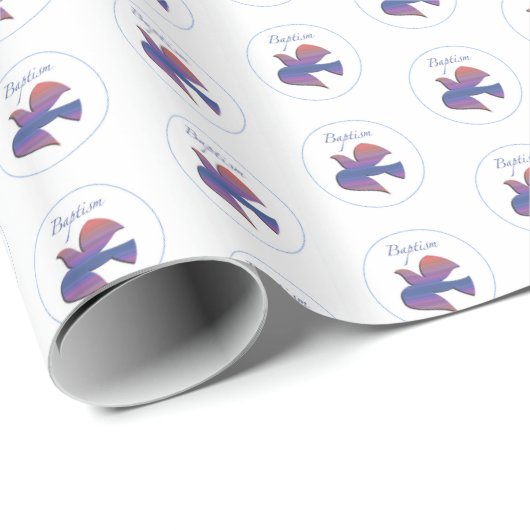 カスタマイズ可能な大人のバプテスマ鳩 ラッピングペーパー (ロールコーナー)
