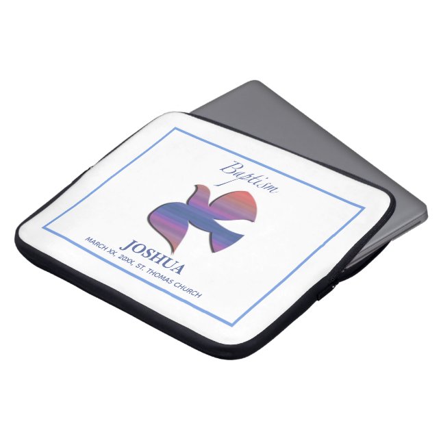 カスタマイズ可能な大人のバプテスマ鳩 ラップトップスリーブ (正面上部)